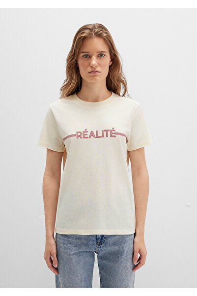 Mavi Realite Printed Ecru T-Shirt Regular Fit / Regular Cut 1613348-70072