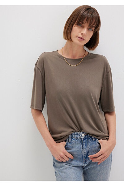 Mavi Braunes TENCEL TM Modal Basic T-Shirt Regular Fit / Normaler Schnitt 1611897-83866