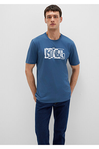 Mavi Tricou cu imprimeu Istanbul Regular Fit / Regular Cut 0611789-90609