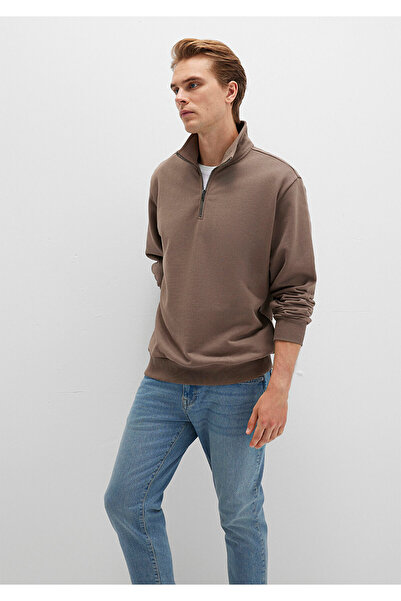 Mavi Semi-Zip Brown Basic Sweatshirt 0S10419-70380