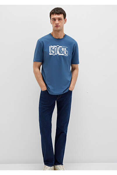 Mavi Tricou cu imprimeu Istanbul Regular Fit / Regular Cut 0611789-90609