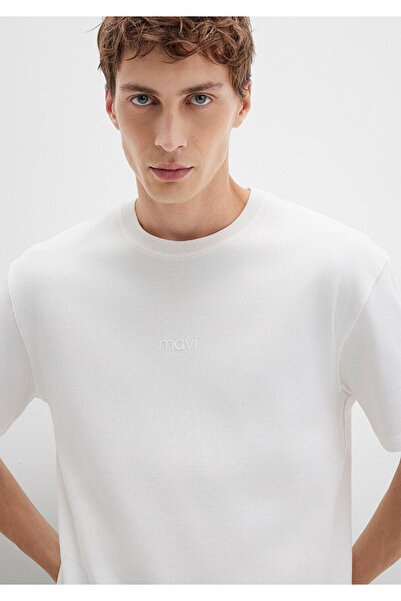 Mavi Logo Weiß Basic Interlock T-Shirt Loose Fit / Lockerer Schnitt 0613102-80194