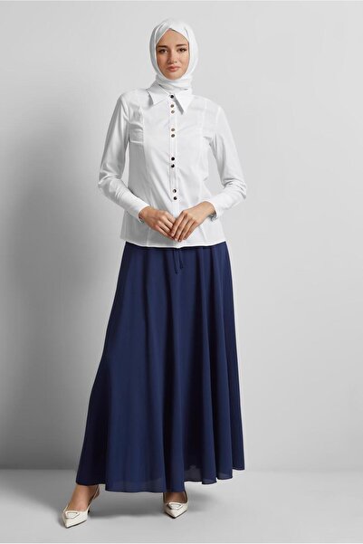 Alvina Shirt Collar Bluz 45711