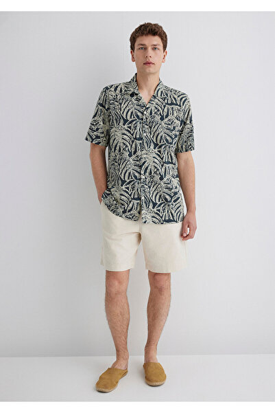 Mavi Bedrucktes graues Hemd, reguläre Passform / normaler Schnitt 0211489-89886