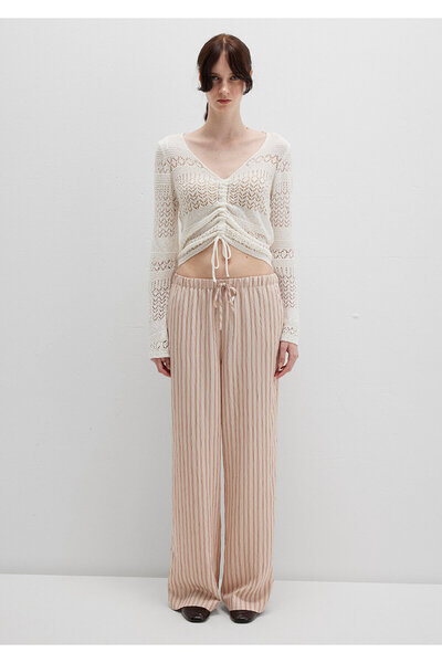 Mavi Striped Beige Trousers 1011024-90719