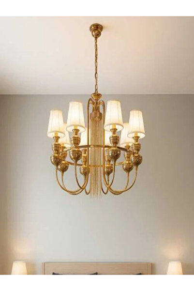 GENERAL ثريا كلاسيكية معلقة ذهبية 8 لمبة