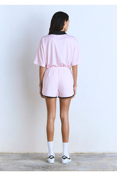 Mavi M Baskılı Biye Detaylı Pembe Şort 1410187-87110