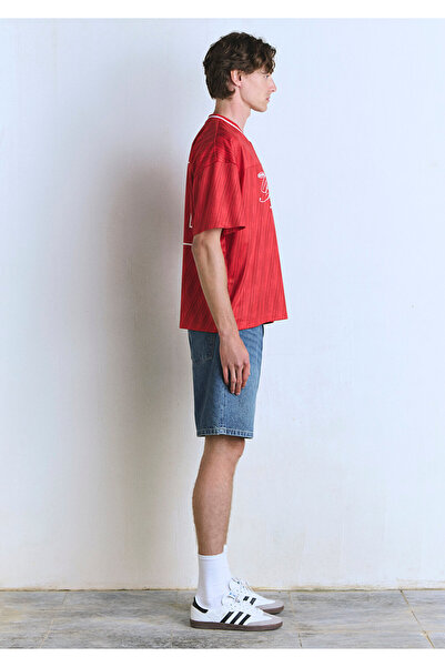 Mavi Barcelona Printed Red Jersey T-Shirt Oversize / Wide Cut 0612712-70471