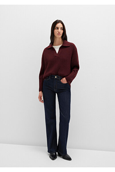 Mavi Polo Neck Claret Red Sweater Loose Fit / Loose Relaxed Cut 1710588-70434
