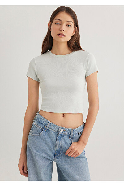 Mavi Green Basic T-Shirt Crop / Short Cut 1600814 -71453