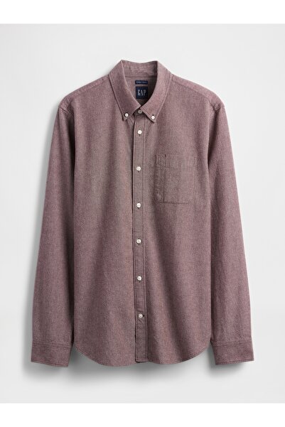 GAP Erkek Kahverengi Standart Fit Oxford Gömlek