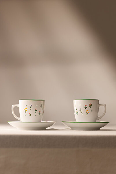 Rakle Botanical Ceramic 2-Piece Coffee Cup Set 110 Cc