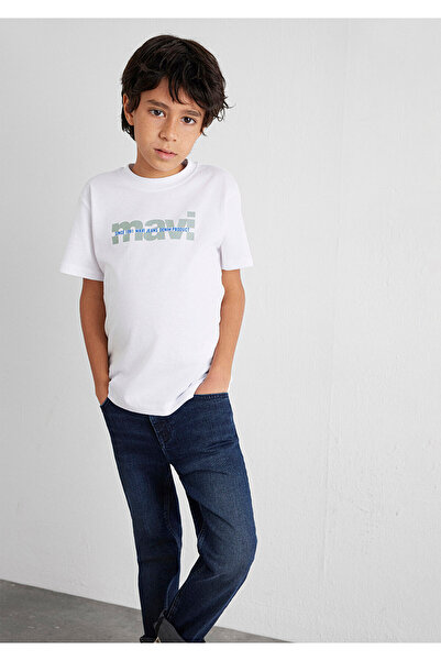 Mavi Weißes T-Shirt mit Logo-Print, reguläre Passform 6610286 -620