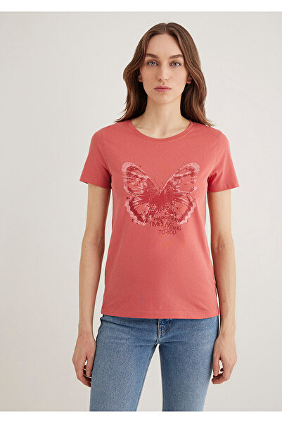 Mavi Rosa T-Shirt mit Schmetterlingsdruck Slim Fit / Slim Fit 1613196 -71102