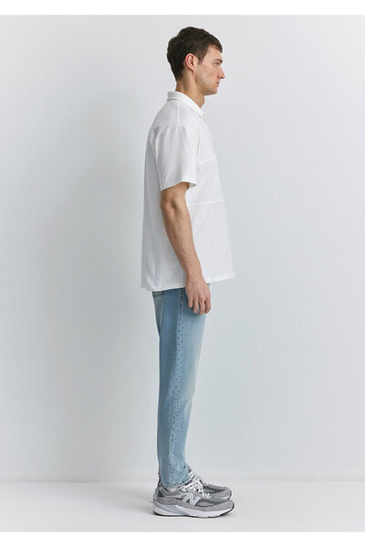 Mavi Λευκό μπλουζάκι Polo Loose Fit / Loose Relaxed Fit 0612481 -70057