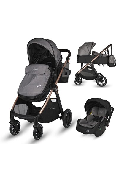 HAPI Carucior transformabil 3 in 1 Soley, Cadru aluminiu, Roti mari, Suspensi...