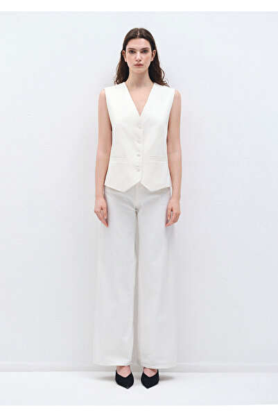 Mavi Linen Blended Ecru Vest Regular Fit 1110683-70057