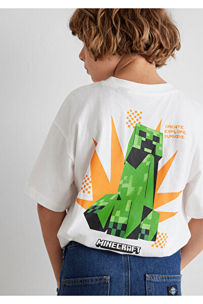 Mavi Футболка Minecraft з принтом, екрю, оверсайз / широкий крій 6610340-70057