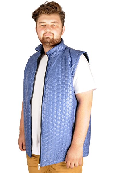ModeXL Mode Xl Великий розмір Чоловічий жилет Basic Hexagon 21601 Індіго