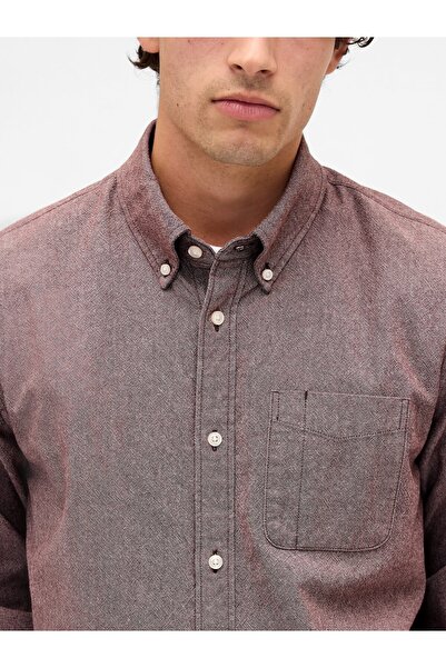 GAP Erkek Kahverengi Standart Fit Oxford Gömlek