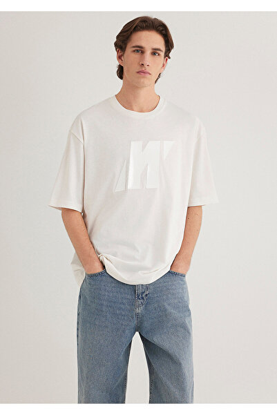 Mavi Μπλουζάκι Pro Logo με τύπωμα Ecru χαλαρή εφαρμογή / Άνετο κούρεμα 0612752-70057