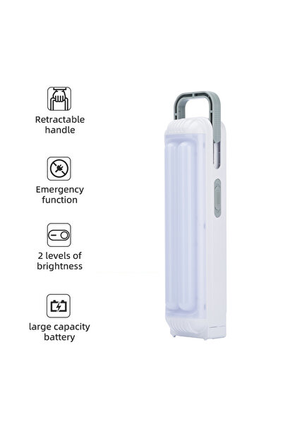 weidasi Rechargeable LED Emergency Light with 40 SMD LEDs, Dual Brightness, and AC/DC Charging Ports