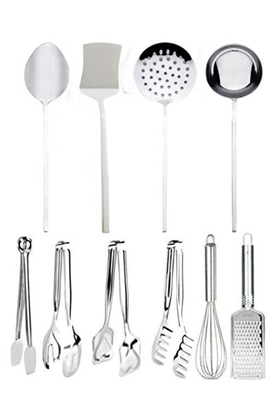 prokitchen 10 Piece Serving Tongs Set Ladle Colander Spatula Pasta Tongs Tongs Set