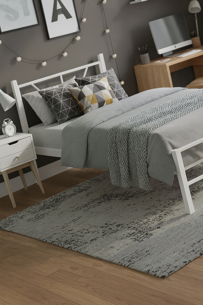 Unimet Alchera Tek Kişilik Metal Karyola Beyaz