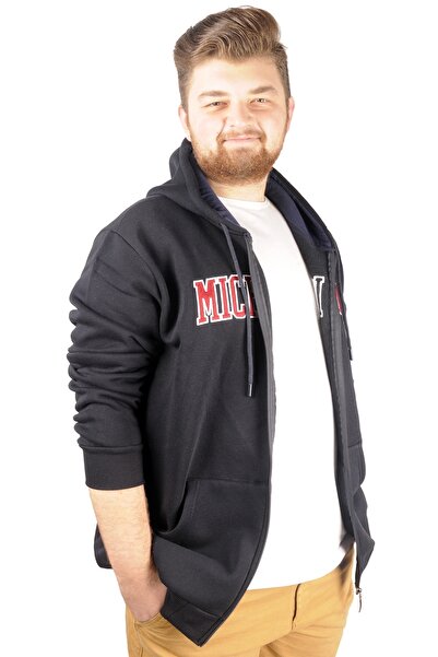 ModeXL Mode Xl Men's Sweat Hooded Michigan 21519 Navy Blue