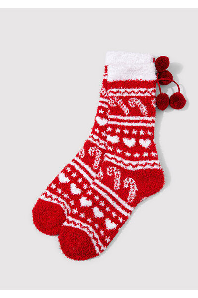 Mavi Rote Stiefelsocken mit Neujahrsmotiv 1912937 -32421