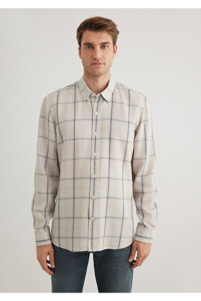 Mavi Checkered Ecru Tencel Tm Lyocell Shirt Slim Fit / Slim Fit 0211447-89583