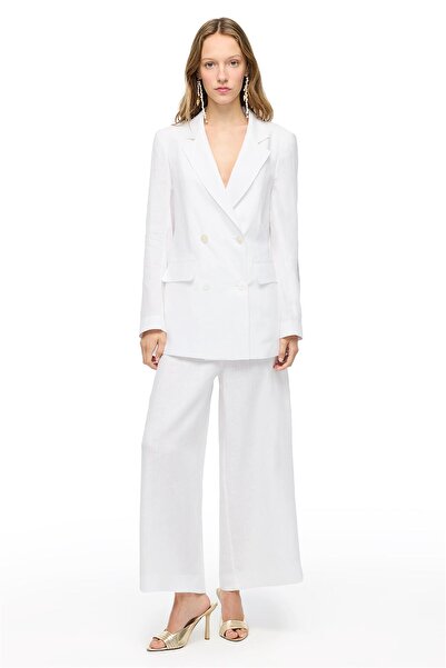 Perspective White Holas Comfortable Fit Jacket