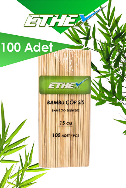 Ethex Bambu Çöp Şiş - (15 CM, 100 ADET)
