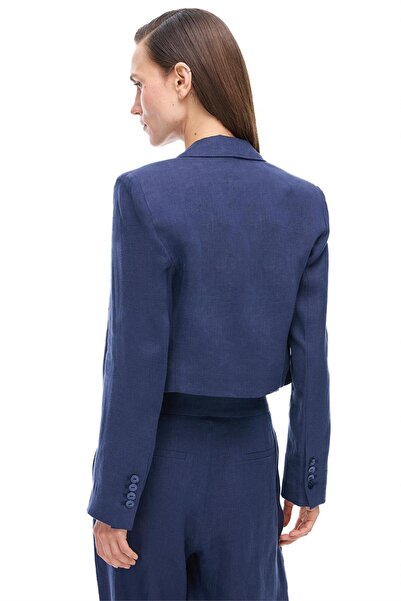 Perspective Navy Blue Akars Regular Fit Jacket