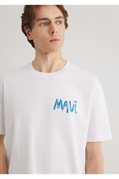 Mavi Λευκό μπλουζάκι με στάμπα Loose Fit / Loose Relaxed Fit 0612468 -620