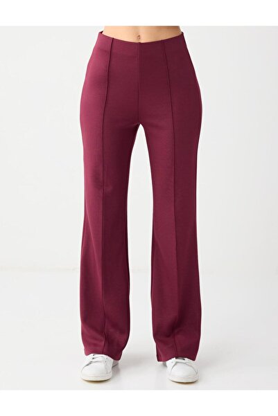 Jimmy Key Burgundy Straight Cut Knitted Jogging Bottom