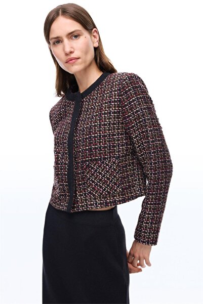 Perspective Aidias Regular Fit Short Length Fitted Sleeve Crew Neck Black Jacket