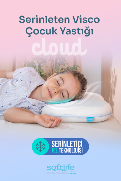 Softlife Cloud Serinleten Visco Çocuk Yastığı Jelli Visco Yastık Uyku Arkadaş...