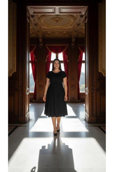 Nidya Moda Kadın Siyah Taş Aksesuarlı Abiye Elbise 4088S