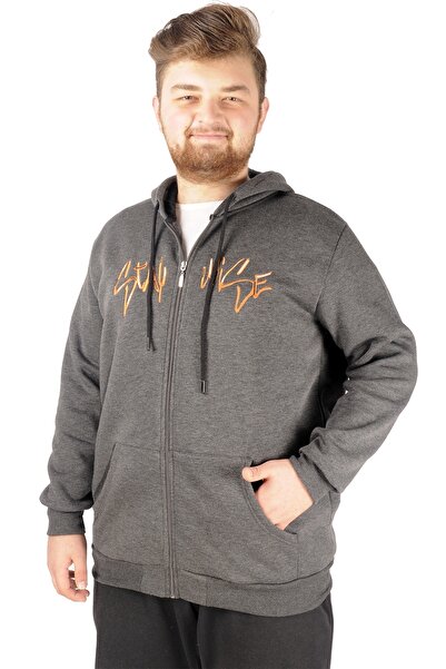 ModeXL Чоловічий світшот з капюшоном - Mode XL Stay Wise 21518 Антрацит