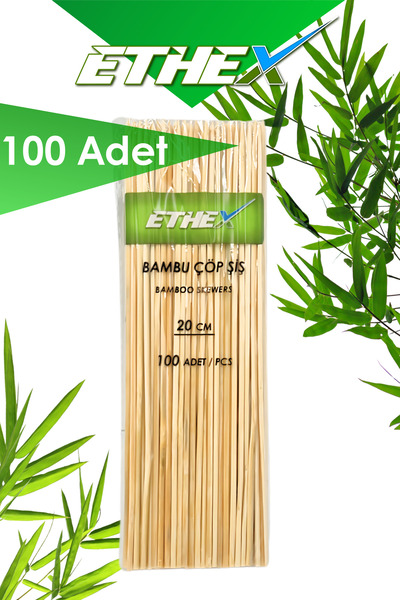Ethex Bambu Çöp Şiş - (20 CM, 100 ADET)
