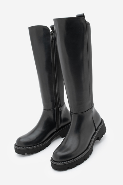 Marjin Γυναικείες καθημερινές μπότες Elastic Stretch Πάνω από το Γόνατο Verilas Μαύρο