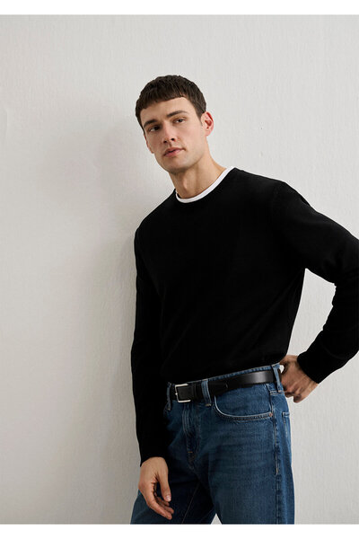 Mavi Μαύρο πουλόβερ μείγμα κασμίρι Slim Fit / Slim Fit 0710186 -900