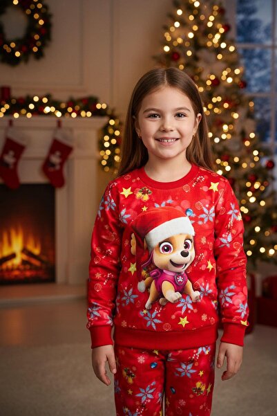 CRASSİ Unisex Christmas Suit Printed Fleece-Lined Winter