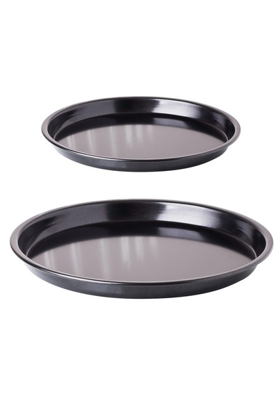 HIC طقم صينية خبز بيتزا من تيفلون مكون من قطعتين