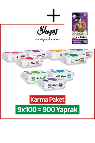 Sleepy منشفة ومناديل تنظيف الأسطح سهلة التنظيف 9×100 عبوة مختلطة