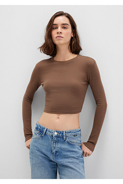 Mavi Μακρυμάνικο καφέ Crop Basic T-shirt Crop / Κοντό κόψιμο 1612822-81959