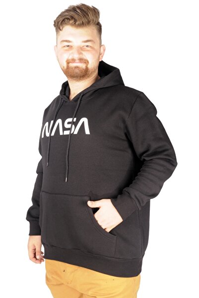 ModeXL Mode Xl Чоловічий світшот з капюшоном Nasa 21508 Чорний