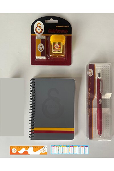 Galatasaray Lisanslı Versatil Kalem Metal Touch Uçlu 0,7 mm+Bloknot+Kırtasiye Seti 2'Li+Sezgistore A