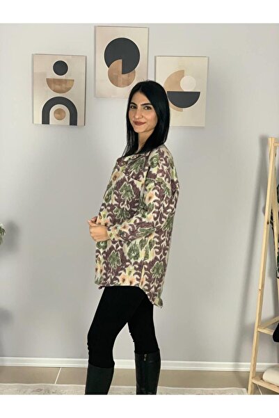 YusGos Women's Single Pocket Patterned Thick Lumberjack Jacket Shirt (Plum-Green) Standard Green